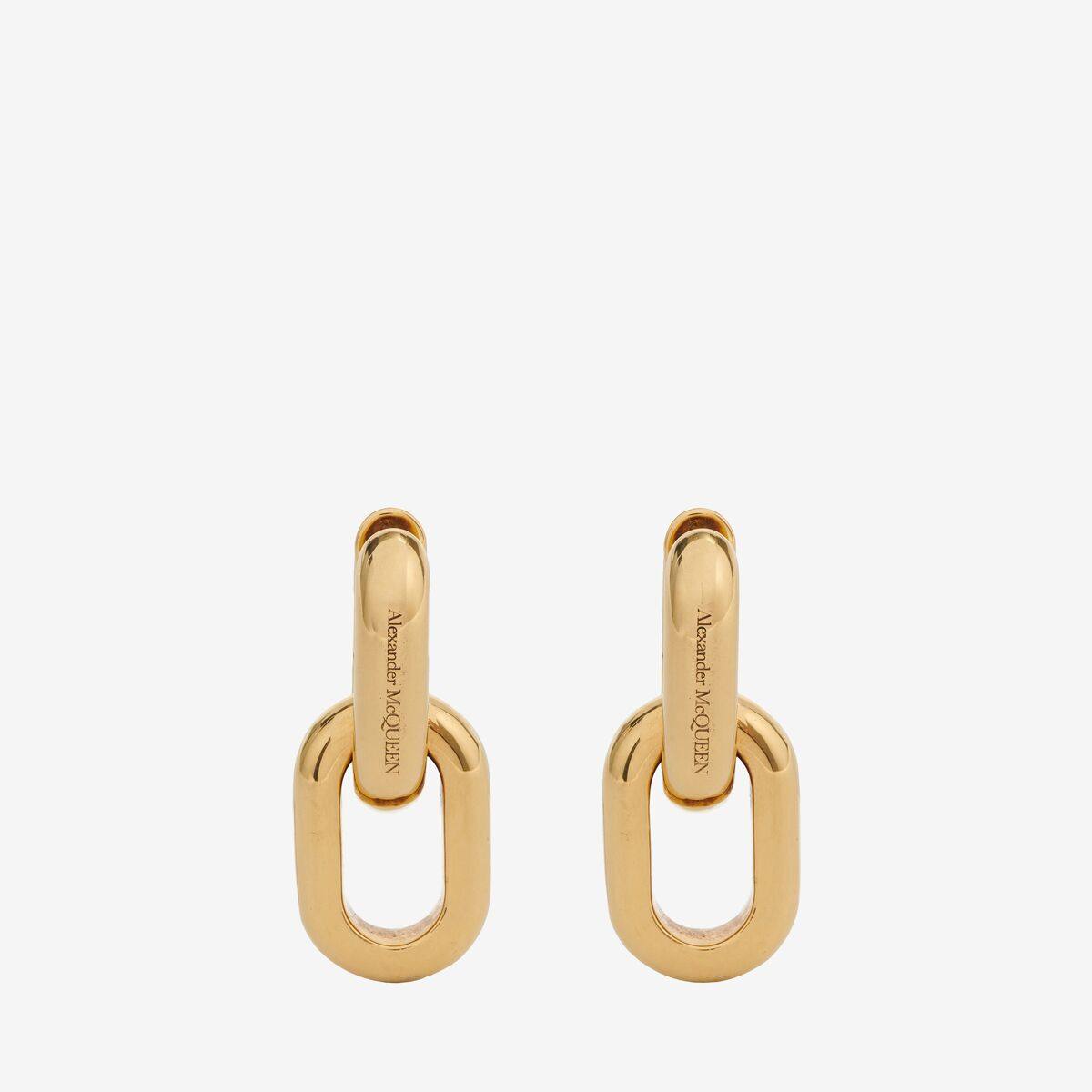 Alexander McQueen Women's Gold Peak Chain Earrings (Brass)